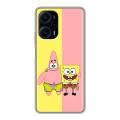 Дизайнерский силиконовый с усиленными углами чехол для XIaomi Poco F5 Спанч боб Спанчбоб