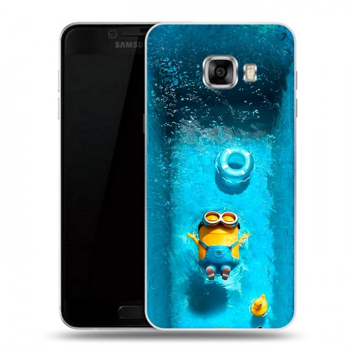 Дизайнерский пластиковый чехол для Samsung Galaxy C5 Миньоны