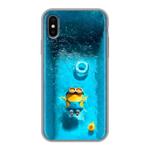 Дизайнерский силиконовый чехол для Iphone x10 Миньоны