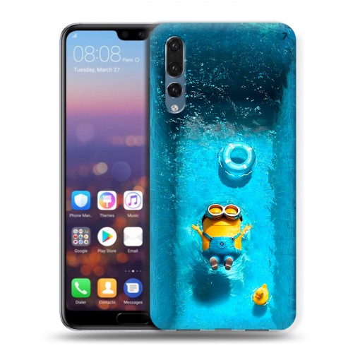 Дизайнерский силиконовый с усиленными углами чехол для Huawei P20 Pro Миньоны