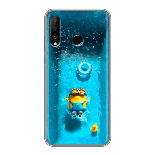 Дизайнерский силиконовый чехол для Huawei P30 Lite Миньоны