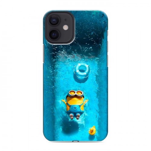 Дизайнерский силиконовый с усиленными углами чехол для Iphone 12 Mini Миньоны