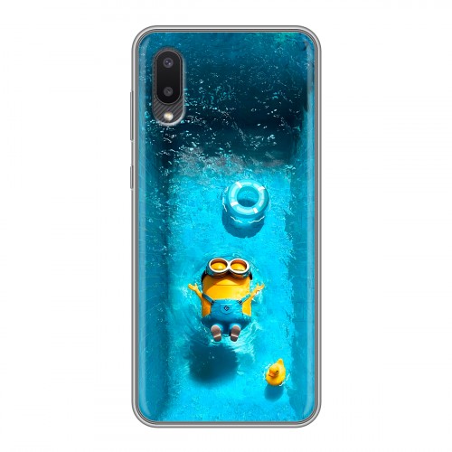 Дизайнерский силиконовый чехол для Samsung Galaxy A02 Миньоны