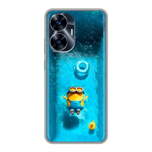 Дизайнерский силиконовый с усиленными углами чехол для Realme C55 Миньоны