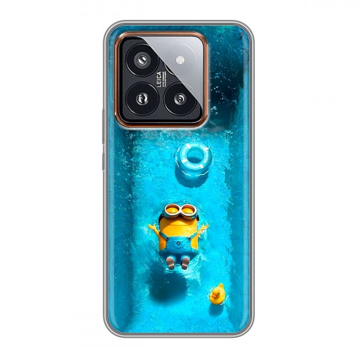 Дизайнерский силиконовый чехол для Xiaomi 14 Pro Миньоны