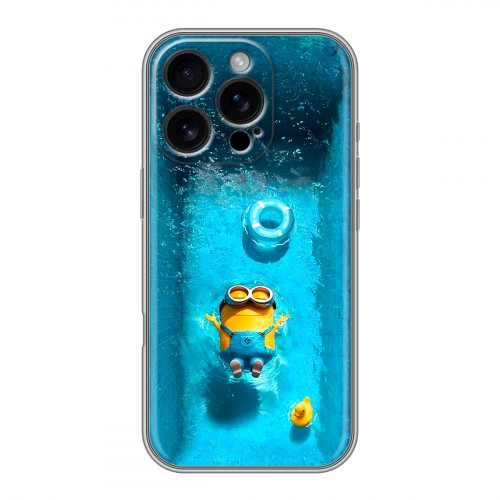 Дизайнерский силиконовый чехол для Iphone 16 Pro Миньоны