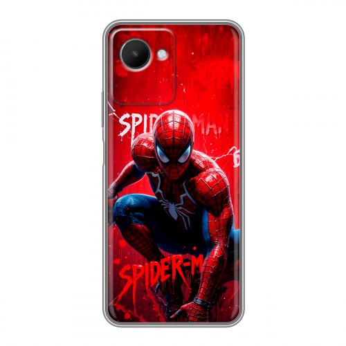 Дизайнерский силиконовый чехол для Realme C30s Spiderman Человек паук