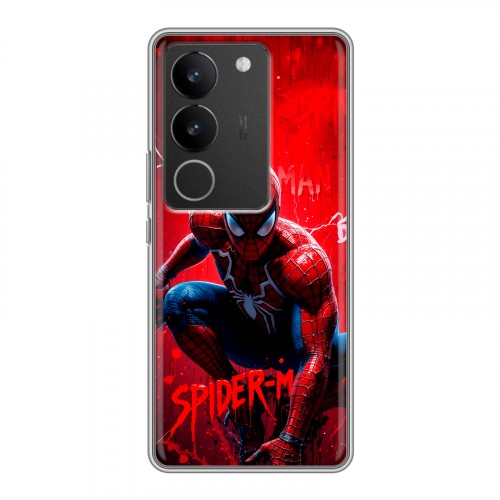 Дизайнерский силиконовый с усиленными углами чехол для Vivo V29 Spiderman Человек паук
