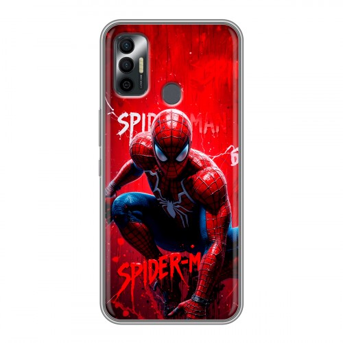 Дизайнерский силиконовый чехол для Tecno Spark 7 Spiderman Человек паук