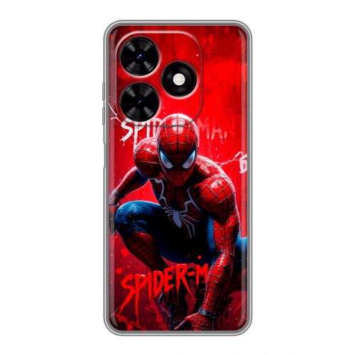 Дизайнерский силиконовый чехол для Tecno Spark Go 2024 Spiderman Человек паук