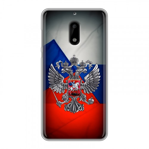 Дизайнерский пластиковый чехол для Nokia 6 Флаг России