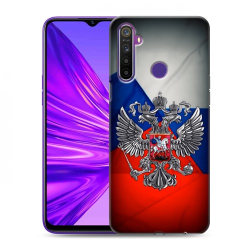 Дизайнерский силиконовый чехол для Realme 5 Флаг России