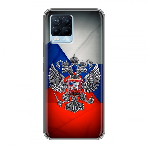 Дизайнерский силиконовый чехол для Realme 8 Флаг России