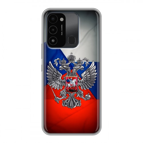 Дизайнерский силиконовый с усиленными углами чехол для Tecno Spark Go 2022 Флаг России