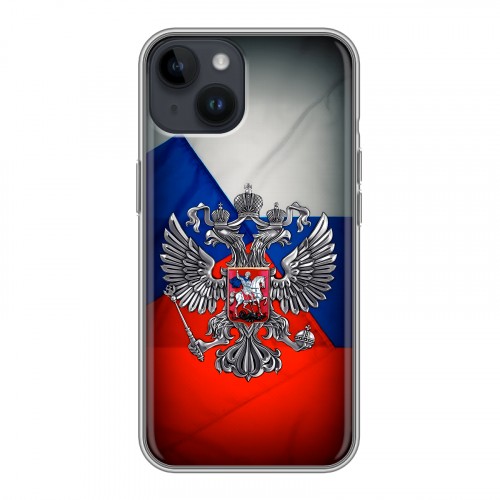 Дизайнерский силиконовый чехол для Iphone 14 Флаг России