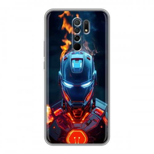 Дизайнерский силиконовый чехол для Xiaomi RedMi 9 IronMan Железный человек