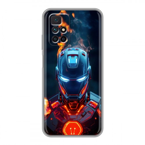 Дизайнерский силиконовый чехол для Xiaomi Redmi 10 IronMan Железный человек