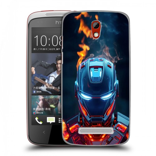 Дизайнерский пластиковый чехол для HTC Desire 500 IronMan Железный человек