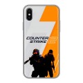 Дизайнерский силиконовый чехол для Iphone x10 Counter Strike