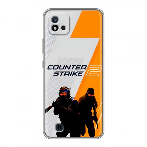 Дизайнерский силиконовый с усиленными углами чехол для Realme C20 Counter Strike