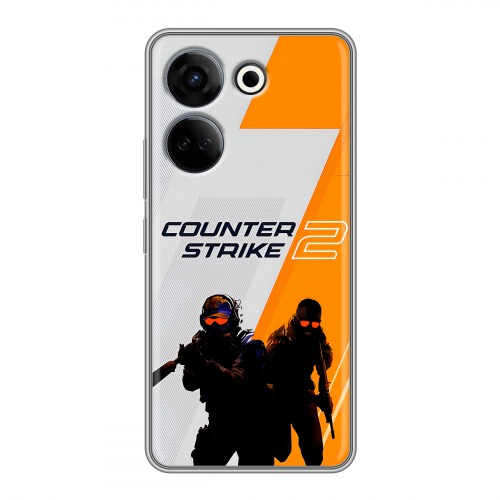Дизайнерский силиконовый чехол для Tecno Camon 20 Counter Strike