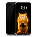 Дизайнерский пластиковый чехол для Samsung Galaxy C5 Смешной кот