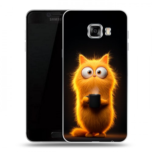 Дизайнерский пластиковый чехол для Samsung Galaxy C5 Смешной кот