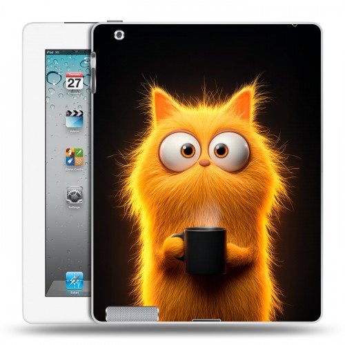 Дизайнерский пластиковый чехол для Ipad 2/3/4 Смешной кот