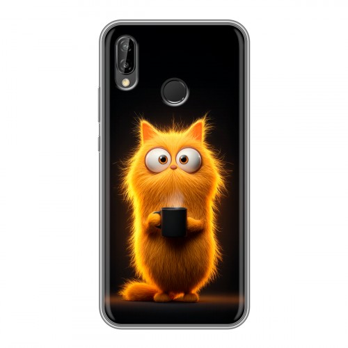 Дизайнерский силиконовый чехол для Huawei P20 Lite Смешной кот