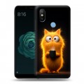 Дизайнерский силиконовый чехол для Xiaomi Mi A2 Смешной кот