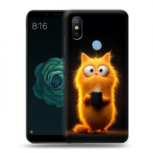 Дизайнерский силиконовый чехол для Xiaomi Mi A2 Смешной кот