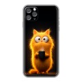Дизайнерский силиконовый чехол для Iphone 11 Pro Смешной кот