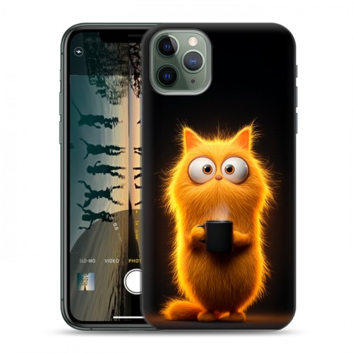 Дизайнерский силиконовый чехол для Iphone 11 Pro Смешной кот