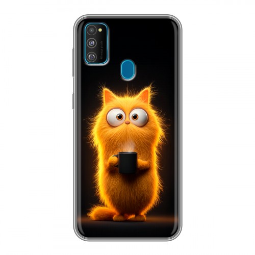 Дизайнерский силиконовый чехол для Samsung Galaxy M30s Смешной кот