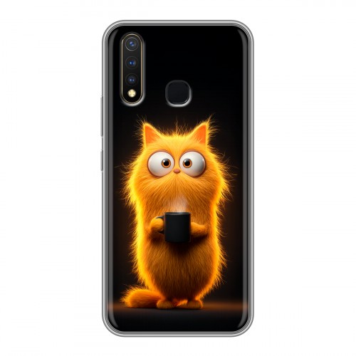 Дизайнерский силиконовый чехол для Vivo Y19 Смешной кот