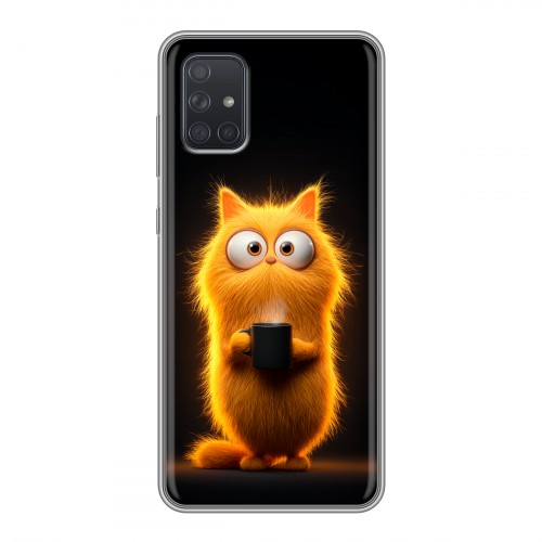 Дизайнерский силиконовый чехол для Samsung Galaxy A71 Смешной кот