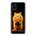 Дизайнерский силиконовый чехол для Samsung Galaxy A31 Смешной кот