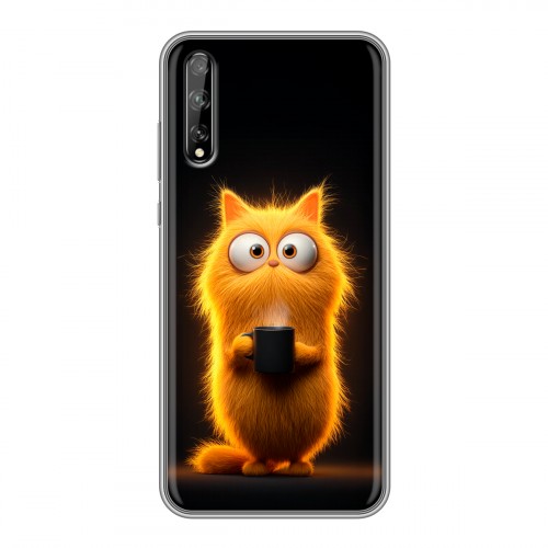 Дизайнерский силиконовый чехол для Huawei Y8p Смешной кот