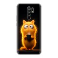 Дизайнерский силиконовый чехол для Xiaomi RedMi 9 Смешной кот