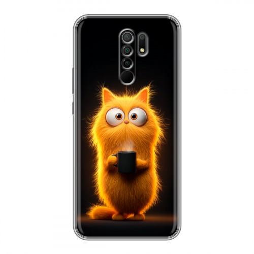 Дизайнерский силиконовый чехол для Xiaomi RedMi 9 Смешной кот