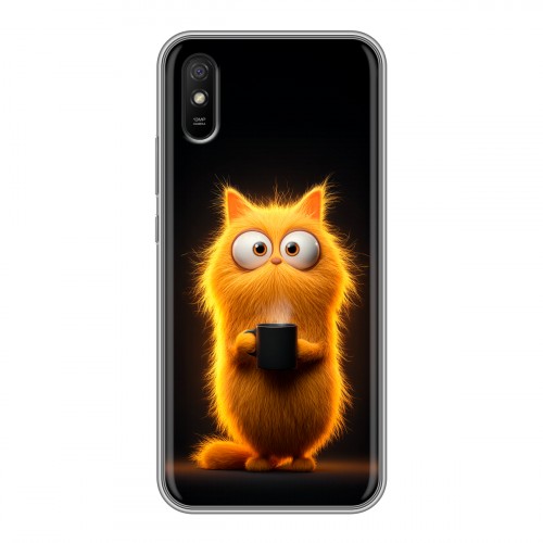 Дизайнерский силиконовый с усиленными углами чехол для Xiaomi RedMi 9A Смешной кот