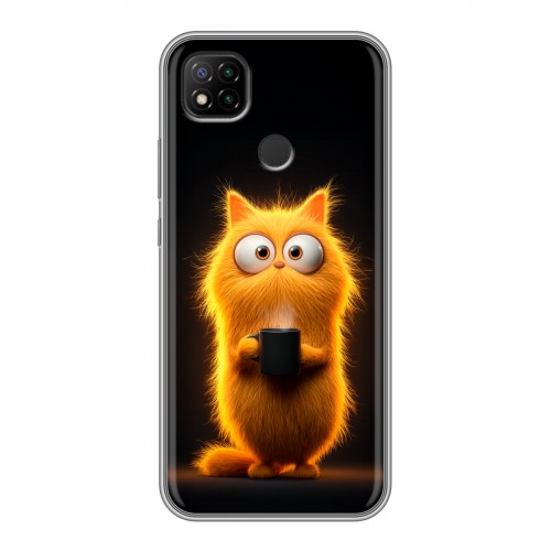 Дизайнерский силиконовый чехол для Xiaomi RedMi 9C Смешной кот