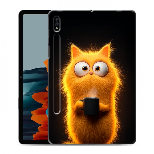 Дизайнерский силиконовый чехол для Samsung Galaxy Tab S7 Смешной кот