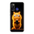 Дизайнерский силиконовый чехол для Tecno Camon 15 Смешной кот