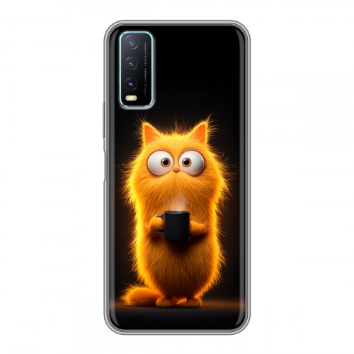 Дизайнерский силиконовый чехол для Vivo Y20 Смешной кот