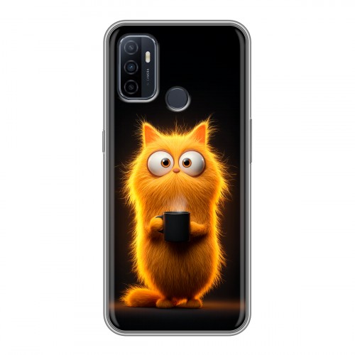 Дизайнерский силиконовый с усиленными углами чехол для OPPO A53 Смешной кот