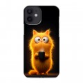 Дизайнерский силиконовый с усиленными углами чехол для Iphone 12 Mini Смешной кот