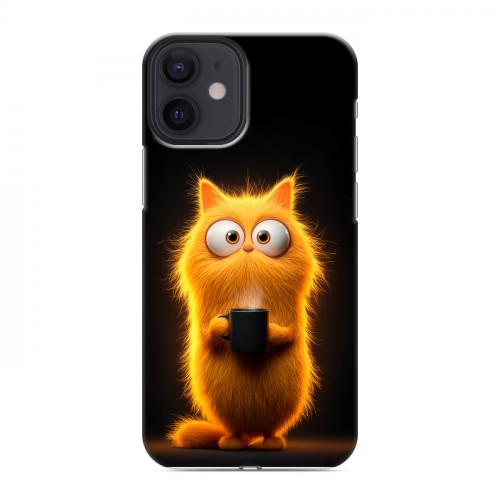 Дизайнерский силиконовый с усиленными углами чехол для Iphone 12 Mini Смешной кот