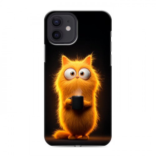 Дизайнерский силиконовый чехол для Iphone 12 Смешной кот