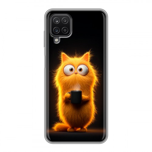 Дизайнерский силиконовый чехол для Samsung Galaxy A12 Смешной кот